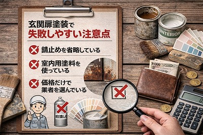 玄関扉塗装で失敗しやすい注意点