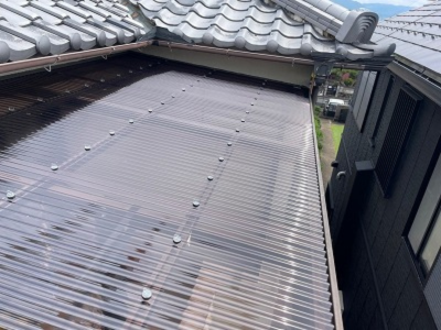 桜井市 新設したポリカ波板の仕上がり