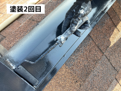 田原本町棟板金上塗り2回目