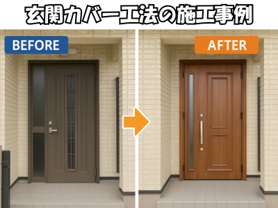 大和郡山市玄関ドアカバー工法リフォーム施工事例