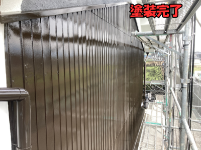橿原市 トタン壁 防錆塗装後