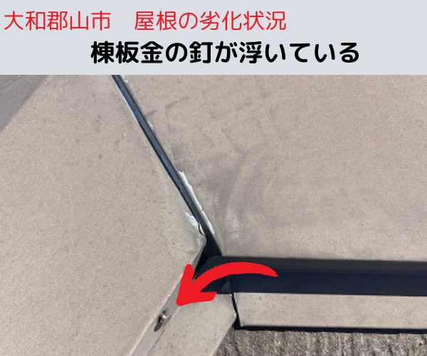 棟板金の釘抜け