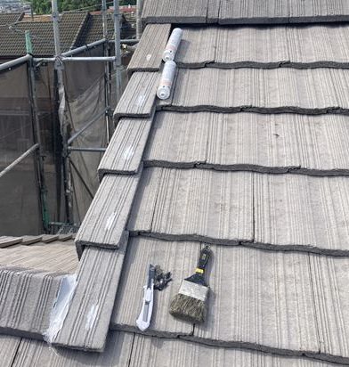 屋根　コーキング施工