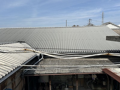 奈良市工場屋根の劣化症状