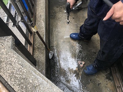 ベランダ　高圧洗浄
