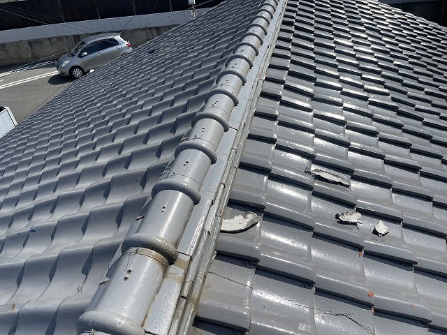 橿原市屋根瓦劣化