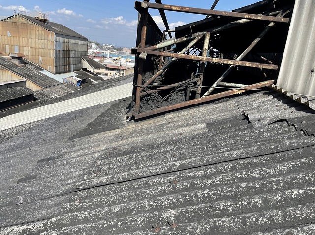 奈良市工場アスベストを含むスレート屋根