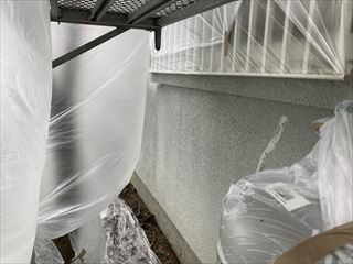 モルタル外壁　シーラー塗布完了