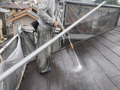 屋根　高圧洗浄
