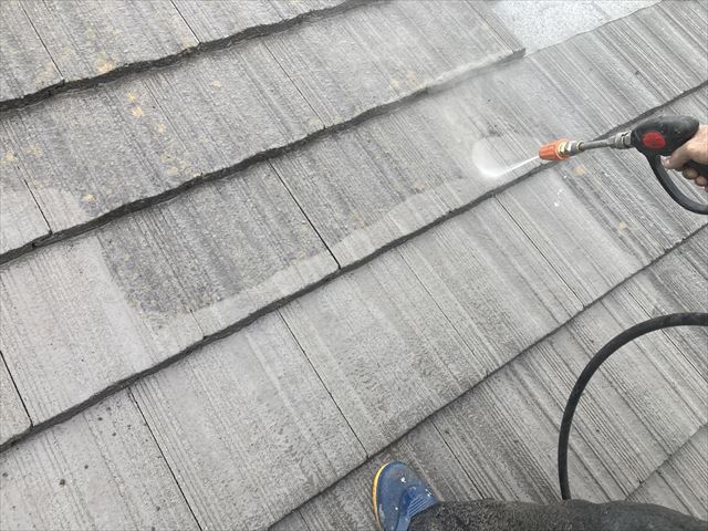 屋根　高圧洗浄