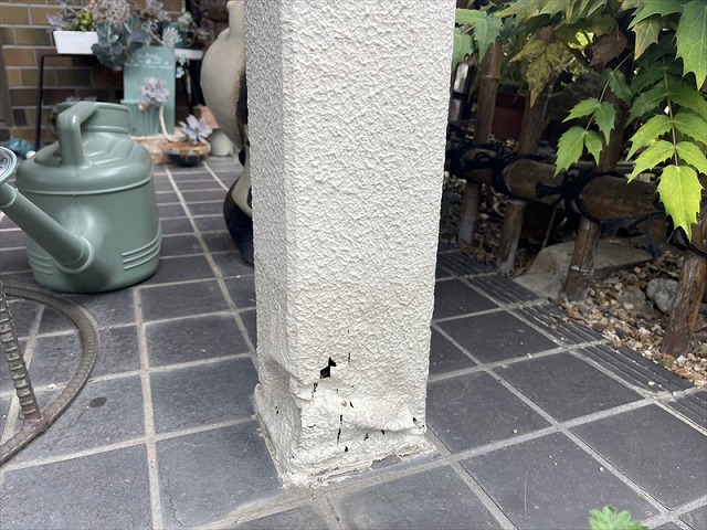 玄関柱の現状