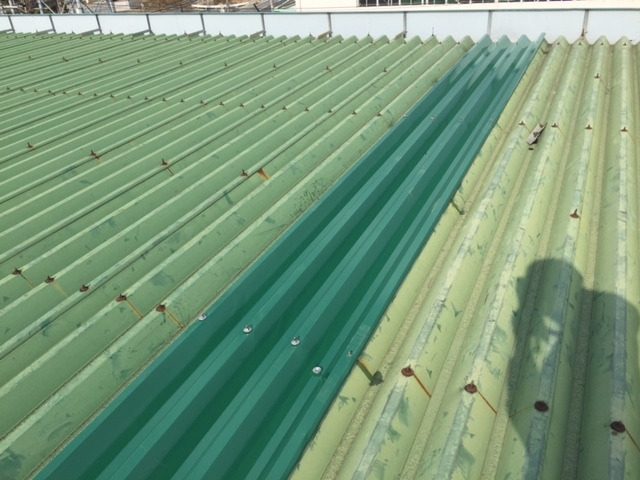 工場折半屋根交換工事完了