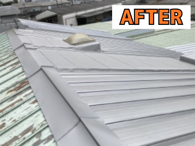 奈良市工場瓦棒屋根カバー工法工事