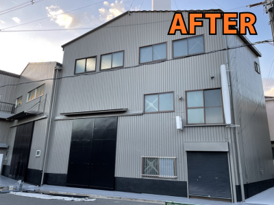 奈良市工場倉庫外壁塗装工事