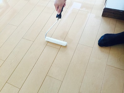 フローリング　クリアー塗装