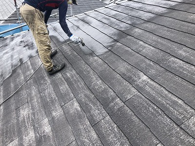 屋根塗装1回目