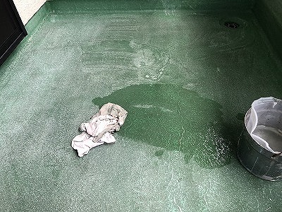 ベランダアセトン拭き