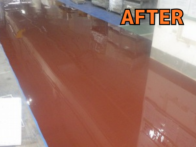 奈良市工場の床ウレタン樹脂で綺麗に塗装