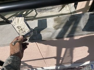 笠木　下塗り1回目