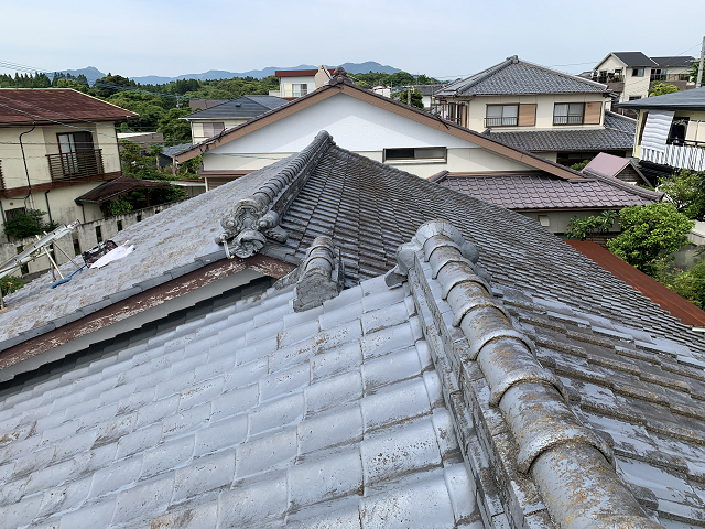 セメント瓦　葺き直し　棟取り直し