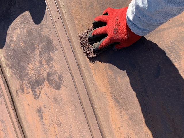 長尺屋根　塗装　瓦棒