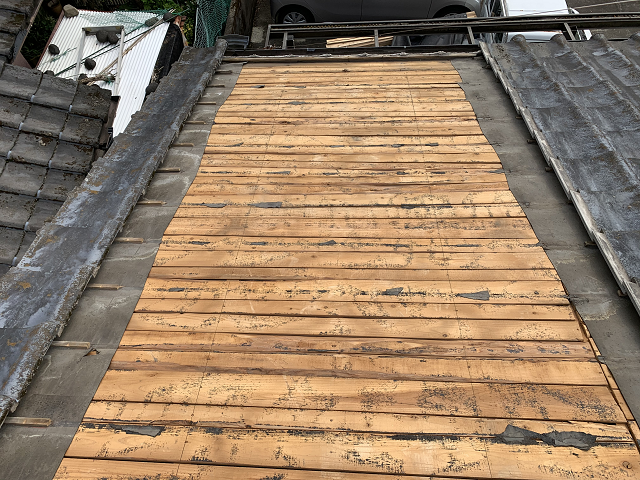 部分葺き戻し　セメント瓦