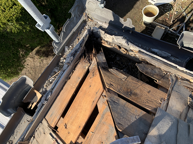 隅棟　取り直し　雨漏り