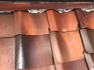 ボロボロになってしまっている漆喰