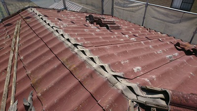 一度棟を撤去した屋根