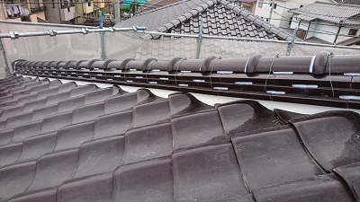 漆喰　瓦止め　施工後