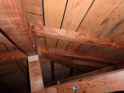 雨漏れしてしまっている屋根裏