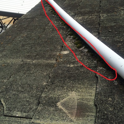 屋根　施工前　コケ