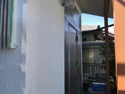 外壁塗装工事完工の様子