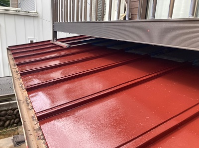 瓦棒塗装工事の施工後