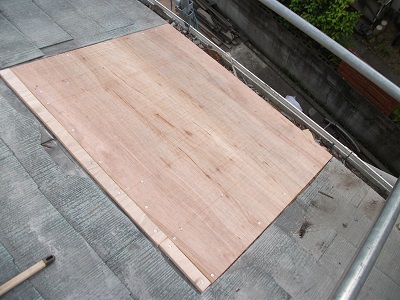 野地板でふさいだドーマー