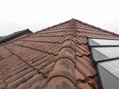 太陽光パネルが載った屋根