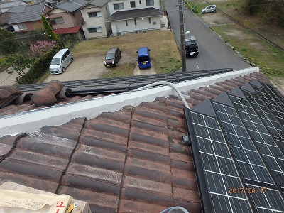 屋根棟組み替えシルガード施工