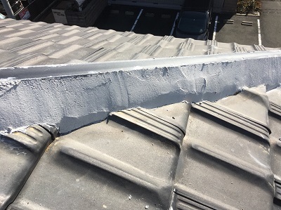 棟組み換え　施工中　シルガード