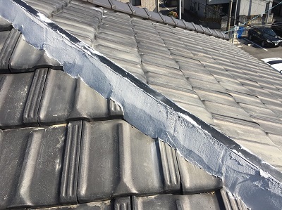 棟組み換え　施工中　シルガード