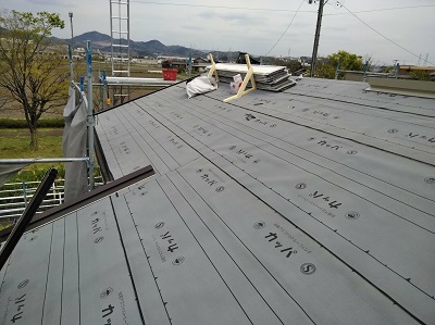 屋根葺き替え　防水シート