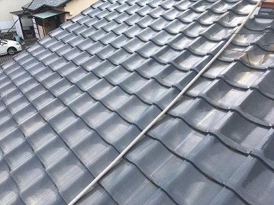 漆喰瓦どめ工事施工前の様子