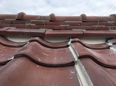 屋根　漆喰　施工後