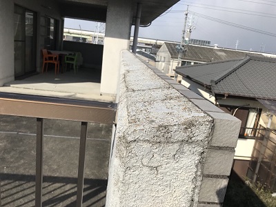 笠木　モルタル　劣化