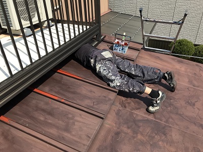 トタン屋根錆び止め塗布