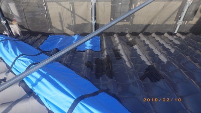 台風被害のあったお宅の屋根工事の現地調査の様子