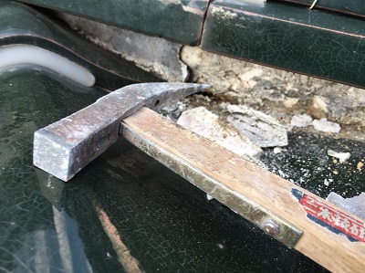 犬山市　屋根工事　漆喰　施工中