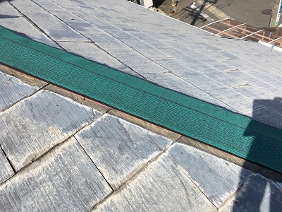 貫板交換工事の貫板防水シートを貼った様子