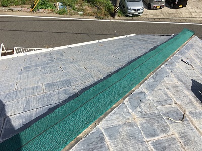 貫板交換工事の貫板防水シートを貼った様子