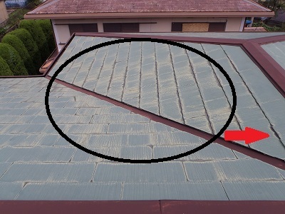 劣化してしまったスレートと説明