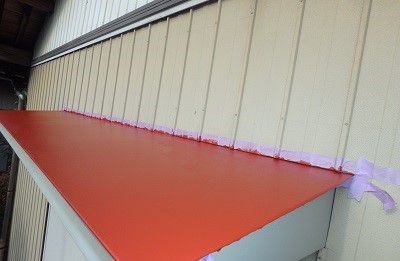 屋根塗装　施工中